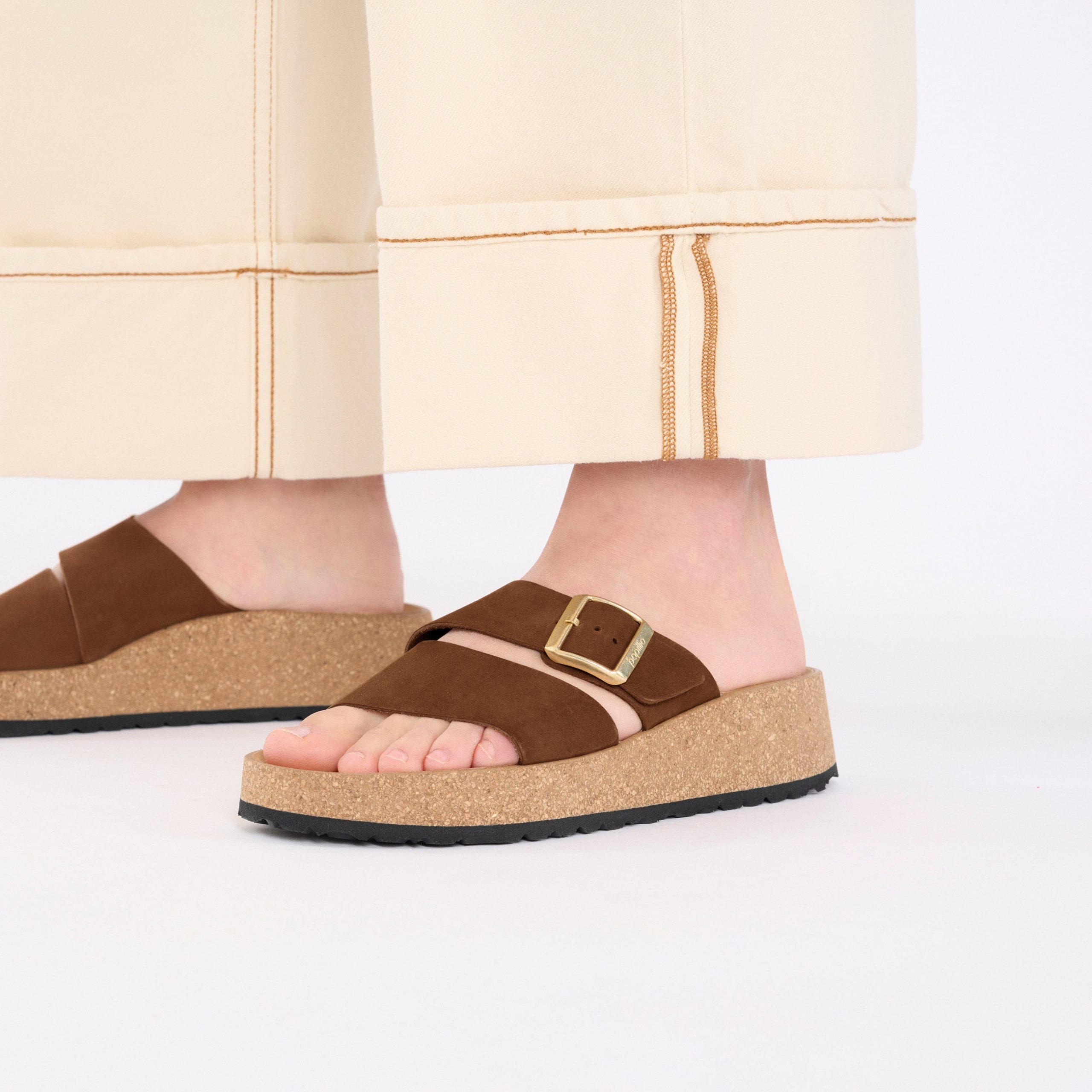 Almina Dark Tea Nubuck Leather - Image 5