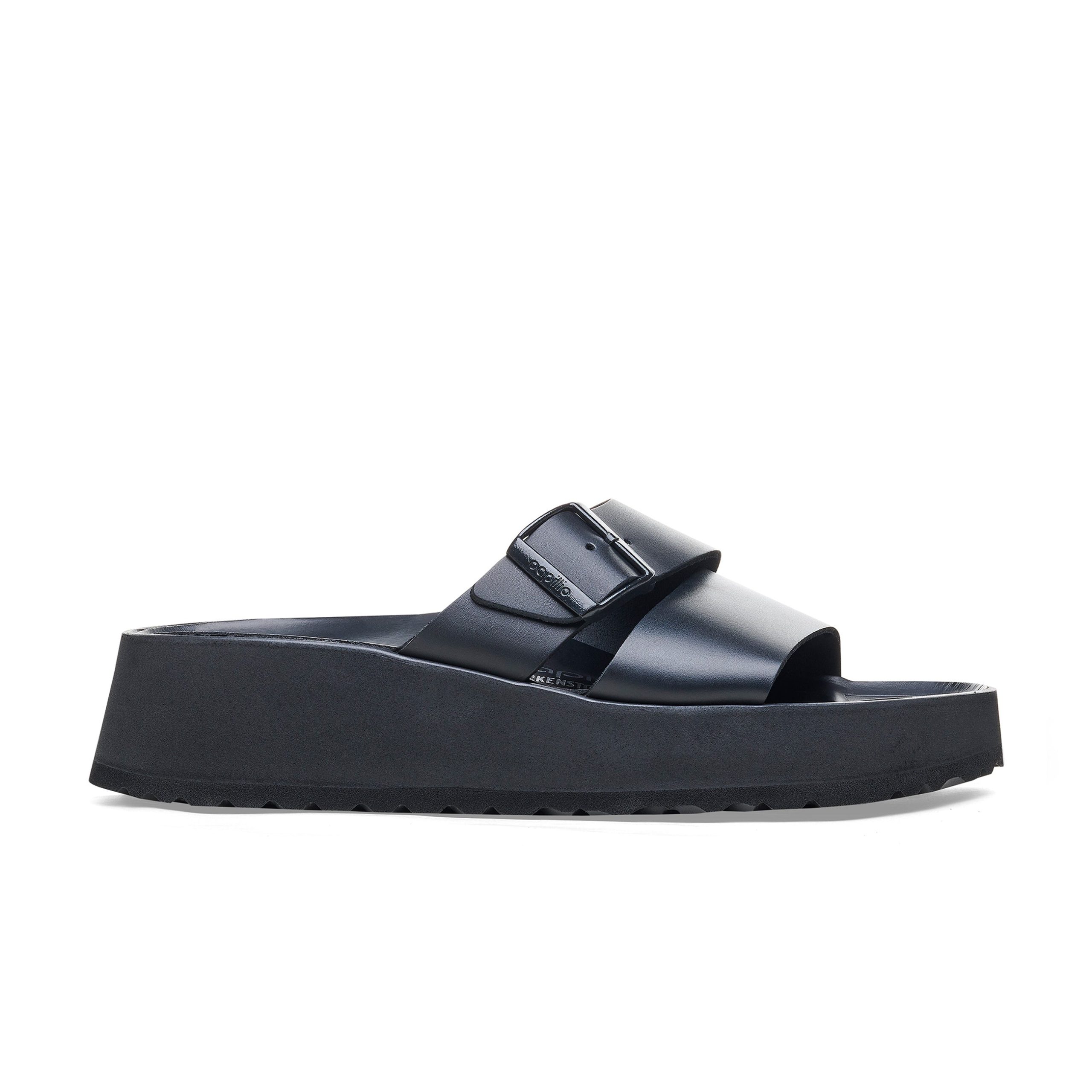 Almina Exquisite Platform Wedge Black Smooth Leather - Image 2