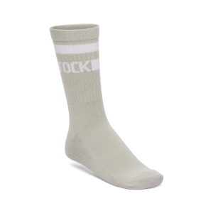 Cotton Crew Stripe Socks Light Grey/White