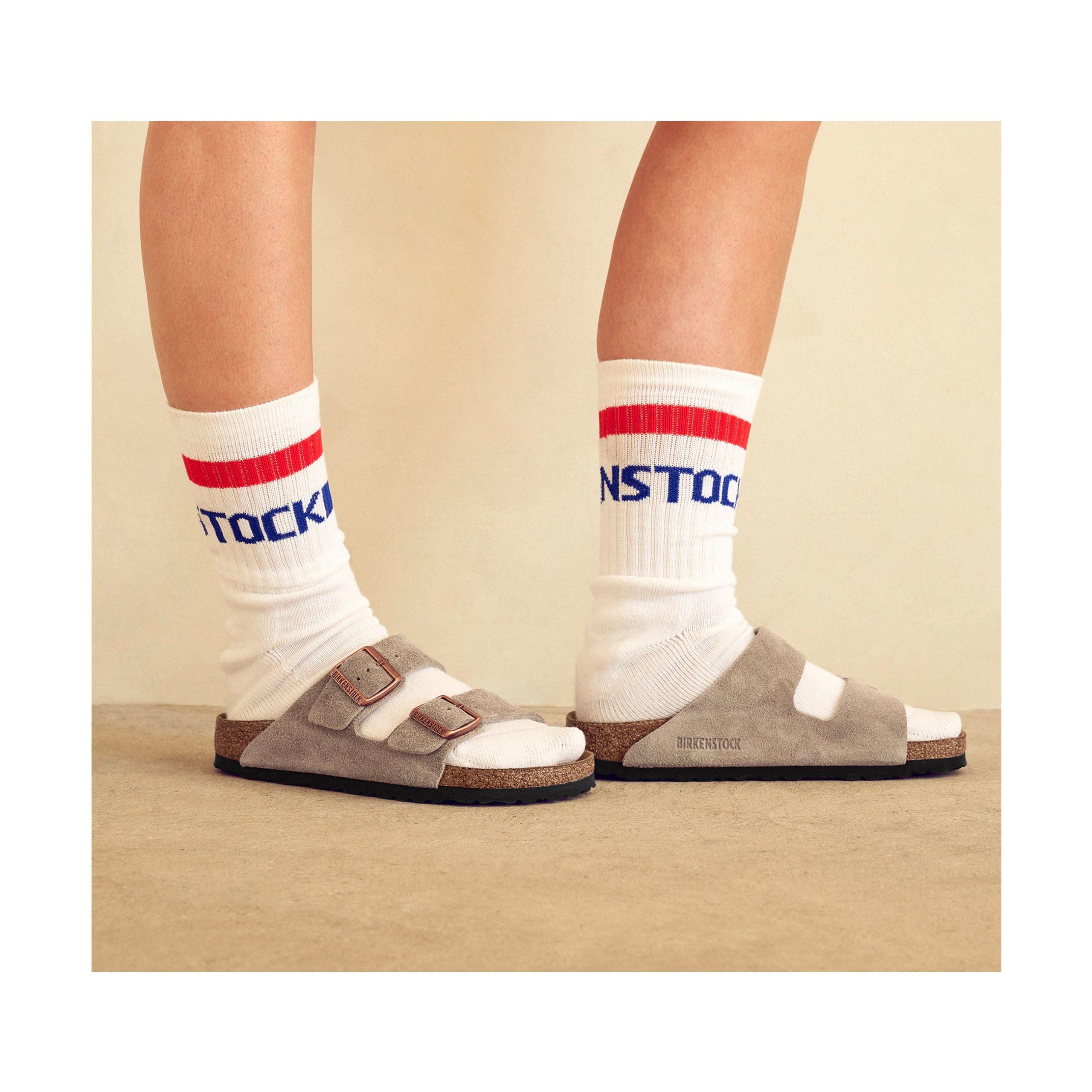 Cotton Crew Stripe Socks Red/Blue - Image 2