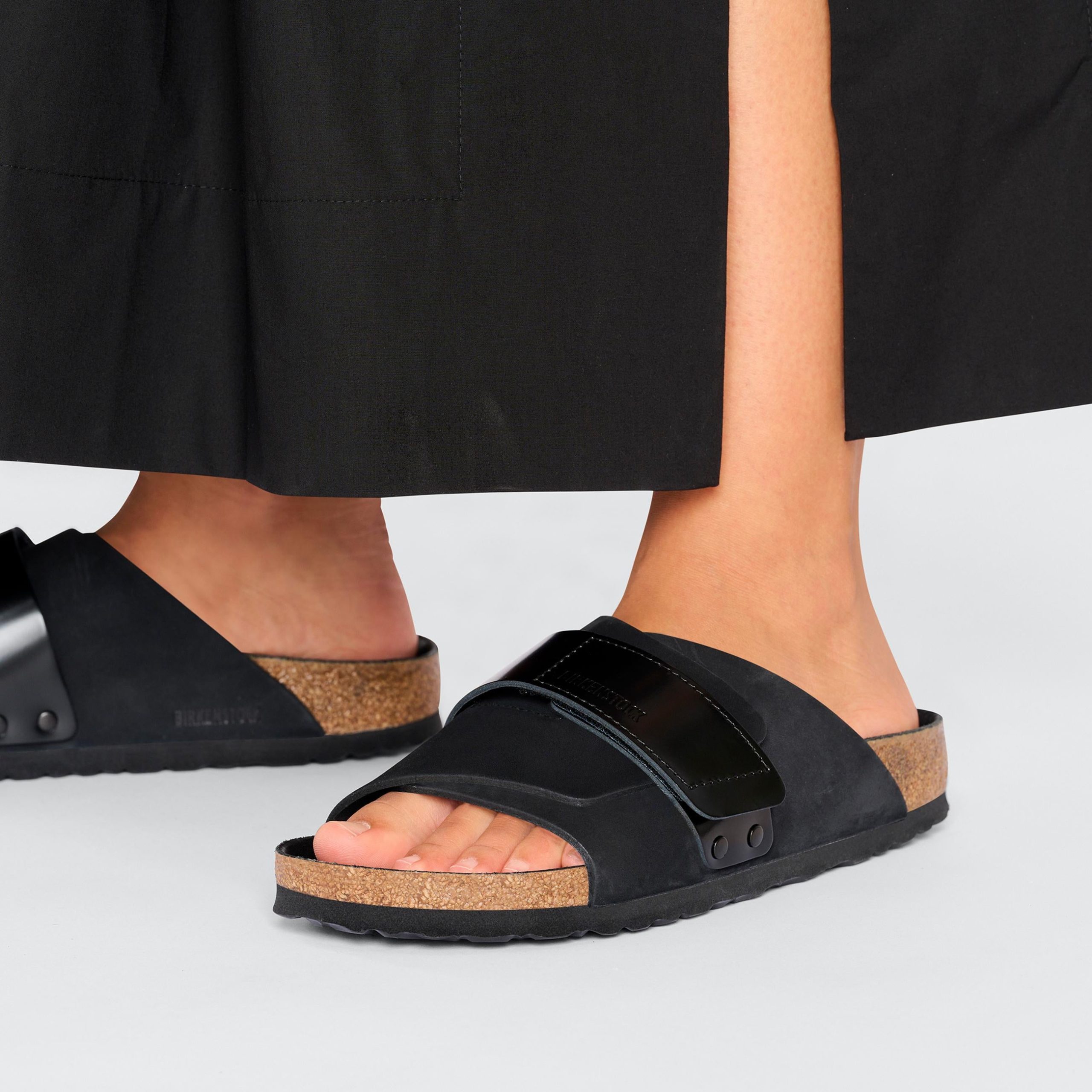 Kyoto High Shine Black Nubuck Leather - Image 6