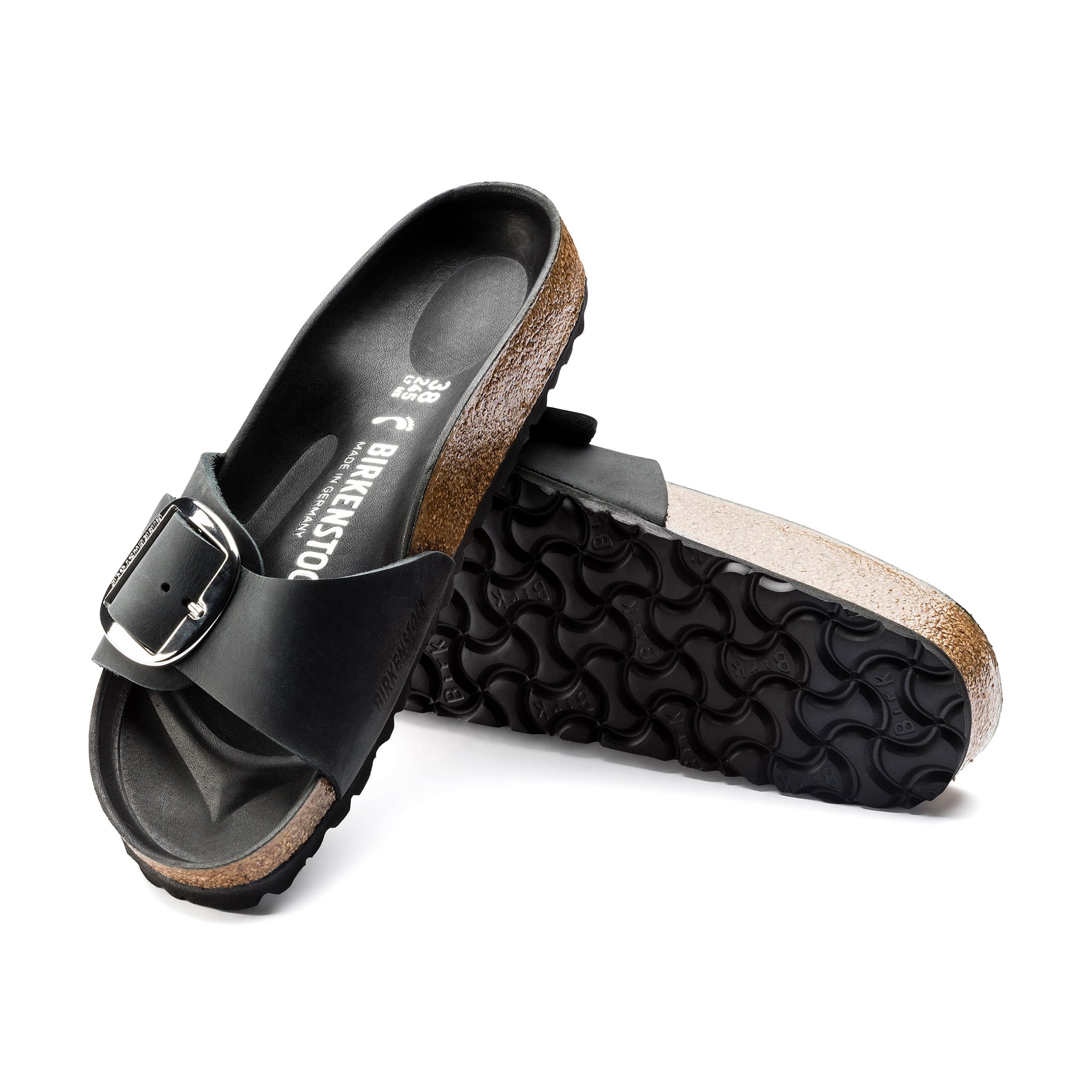Madrid Big Buckle Black Oiled Leather - Image 4