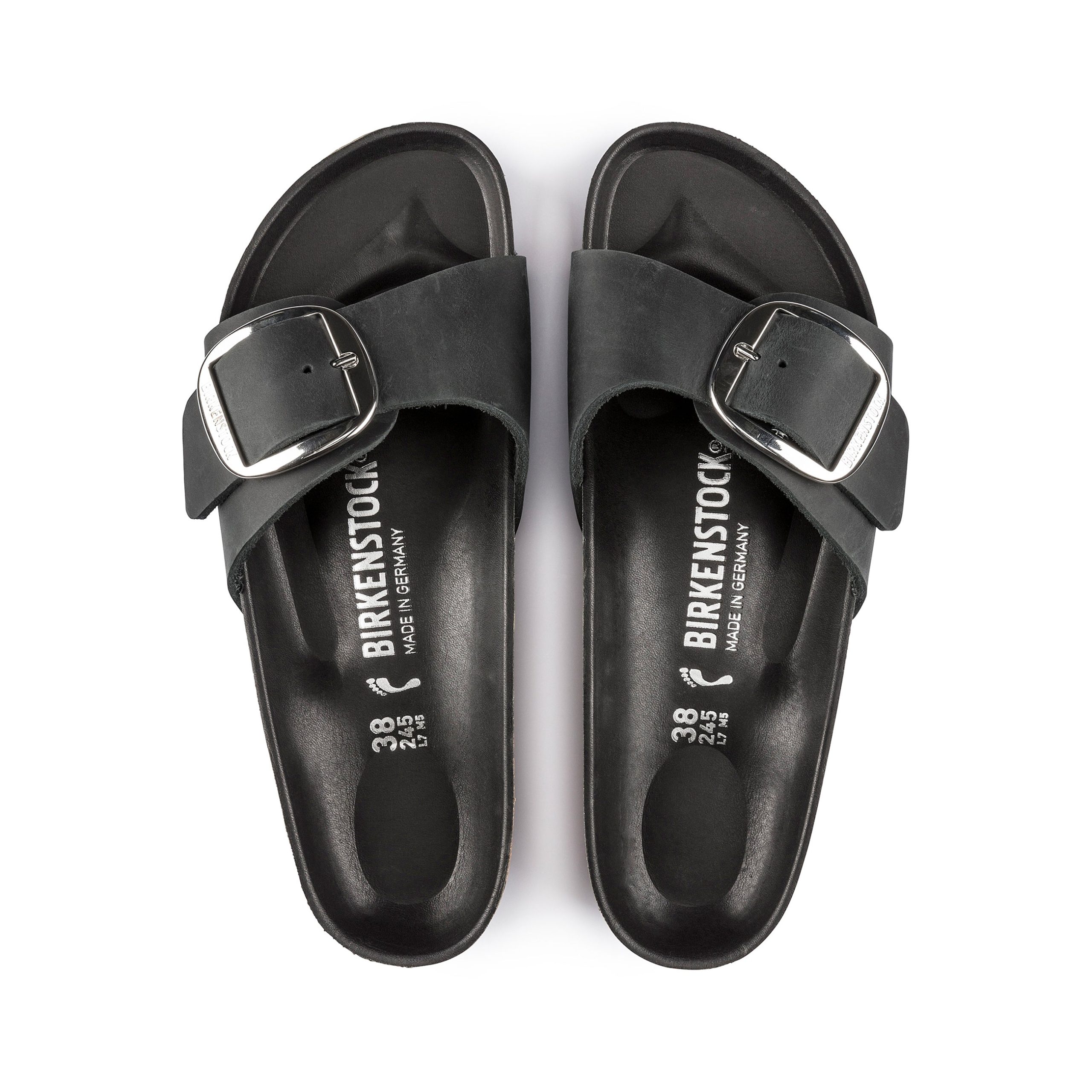 Madrid Big Buckle Black Oiled Leather - Image 3